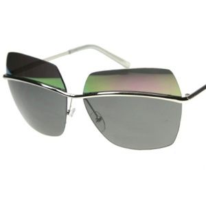 SQUARE SUNGLASSES UV400 PINK SMOKE MIRROR LENS NEW